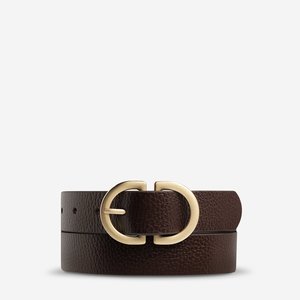 Belts: In Reverse - Choc/Gold by Status Anxiety