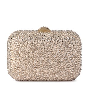 Casey Hot Fix Sparkle Clutch - Champagne