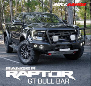 Accessories: Rockarmor Steel Gt Hoop Bull Bar (option for Winch and Spotties combo) to suit Ford Ranger Raptor Next Gen 2023-2024 (Full Bar Replacement)