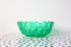 Vintage Green Faceted Bowl - The Style Aesthetic