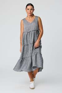 Blackstone Clothing: Soft Check Tiered Dress