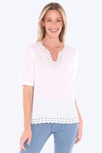 Jump: Eyelet Detail Top