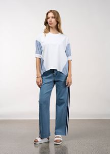 Madly Sweetly By Loobies Story: Mixed Media Stripe Top