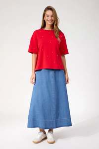 Tops: Boston Studded Sweat Tshirt