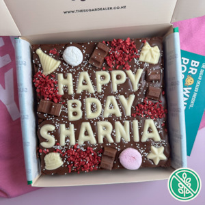 Brownies: No added gluten custom message brownie