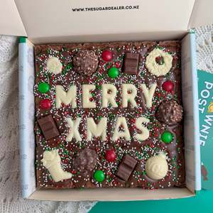 Brownies: Custom message Christmas brownie