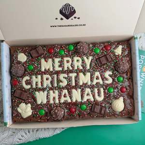 Custom: Mega custom message Christmas brownie