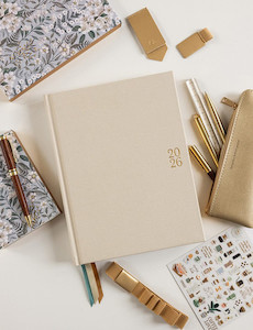Products: Bespoke Letterpress 2026 Daily Appointment Planner - Sand thesundaysociety