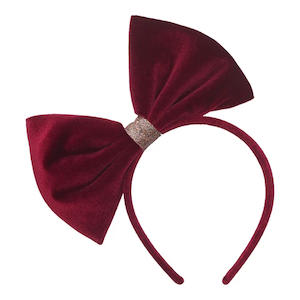 Products: Mimi & Lula Giant Christmas Bow Headband - Red Velvet thesundaysociety
