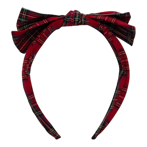 Mimi & Lula 'Edie' Headband - Red Tartan thesundaysociety