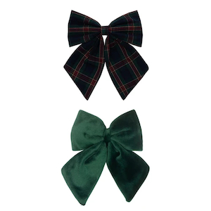 Mimi & Lula Agnes Bow - Green Tartan thesundaysociety