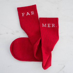 FAR MER by Whitney Spicer Boot Socks - Red Farmer thesundaysociety