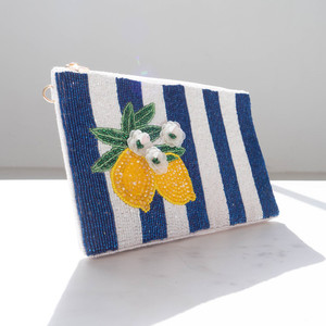 Products: Beaded Clutch Purse - Lemon Stripe thesundaysociety