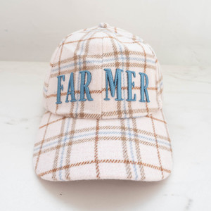 FAR MER by Whitney Spicer Cap - Cream Plaid thesundaysociety