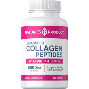 Frontpage: GRASS-FED COLLAGEN PEPTIDES - Nature's Product + Vit C + Biotins 6000mg