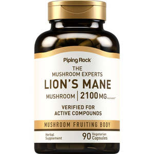 Frontpage: Piping Rock - Super Lion's Mane Mushroom 2100mg - 90 Vegetarian Capsules