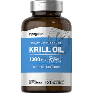 Frontpage: Piping Rock - Krill Oil with Astaxathin - Omega 3 Complex 1000mg - 120 Quick Release Softgels (Copy)