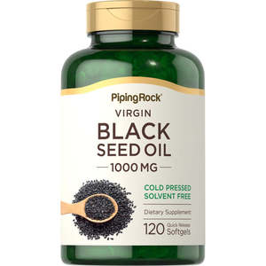 Piping Rock - Black Seed oil ( Virgin, Cold Pressed) 1000mg   - 120 Quick Release Softgels