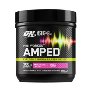 OPTIMUM Nutrition AMPED Pre-Workout - 360g / 20 Serves  - 3 Flavours
