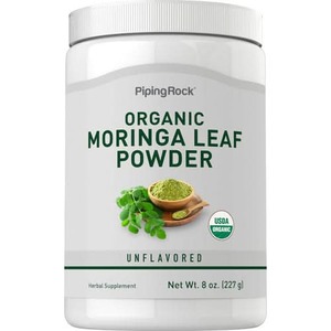 Piping Rock - Moringa Leaf Powder (Organic), 1000mg per serve, 8 oz (227 g) Bottle