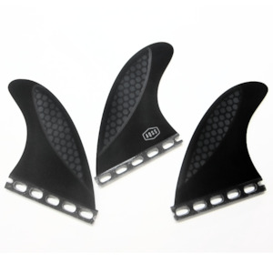 Fins: AQSS Thruster Fins - Black Honeycomb Carbon Single Tab