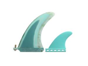 Fins: AQSS 2+1 Fin Set - Blue Flora 8" + Single Tab 4"