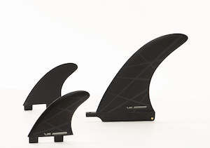Vessel 1: Vessel 2+1 Fin Set - Black Stealth 8"+ Twin Tab 4"