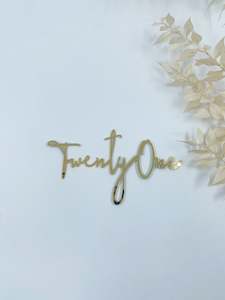 Twenty One Cake Topper - no stick (Gold)