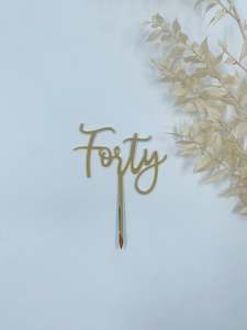 All: Forty Cake Topper (Gold)