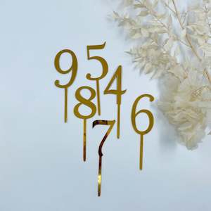 Individual Number Cake Toppers (Gold)