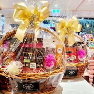 Wood Hamper with Handle Gold (PICK UP ONLY)