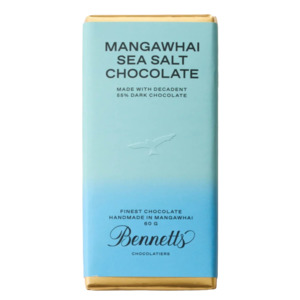 Bennetts Chocolate Bar - MANGAWHAI SEA SALT IN DARK CHOCOLATE BAR