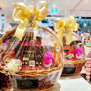 Wood Hamper with Handle Gold (PICK UP ONLY)