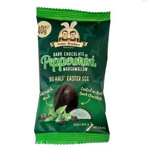 Easter Collections: Big Half Marshmallow Easter Eggs 40g (Peppermint in Dark Chocolate)