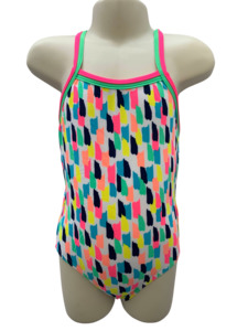 Preschool Girls Swimwear: Speedo Twinback One Piece - Paint