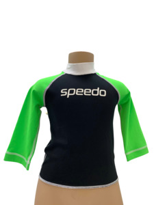 Speedo Sun Top (Long Sleeve) - Logo Black/ Green