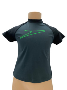 Speedo Sun Top (Short Sleeve) - Black/Grey/Green