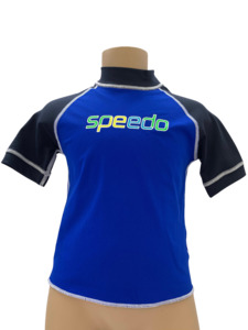 Speedo Sun Top (Short Sleeve) - Logo Royal Blue/Navy
