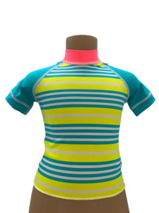 0 4t Beachwear: Speedo Sun Top (Short Sleeve) - Stripey