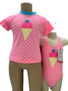 0 4t Beachwear: Speedo Sun Top & Tog Set - Beach Scene