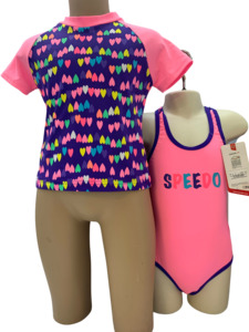 Speedo Sun Top & Tog Set - Hearts Bunting