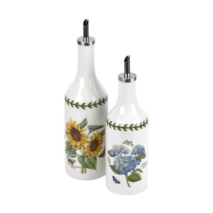 Products: Portmeirion Oil & Vinegar Drizzler Sunflower & Hydrangea - Kitchen & Appliances, Table Service - oil, vinegar, condiments, shakers, pourers - The Table