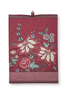 Pip Studio - Tea Towel Flower Festival Dark Pink - Kitchen Essentials, Tea Towel&hellip;