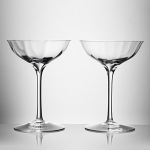 Waterford Crystal Elegance Optic Champagne Belle Coupe Pair - Champagne Flutes &&hellip;