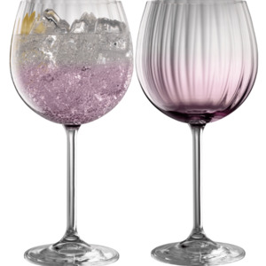 Products: Galway Crystal Erne Gin & Tonic Balloon Pair Amethyst - Gifting, Gifting Under $100, Gifts For Her, Glassware & Drinkware, Highballs & Cocktail - The Table
