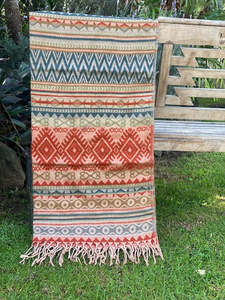 Geometric Yak Wool Blanket Shawl