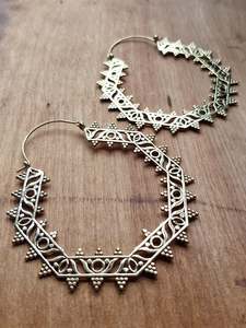 Brass Jewellery: Antheia Statement Earrings - Brass