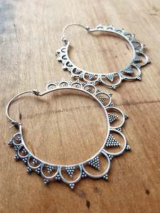 Hana Statement Earrings - Silver Plated Brass