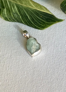 Rough Aquamarine Pendant - One of a Kind