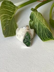 Rough Diopside Pendant - One of a Kind
